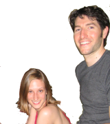 monica and rob perched in corner saying what's on the website
